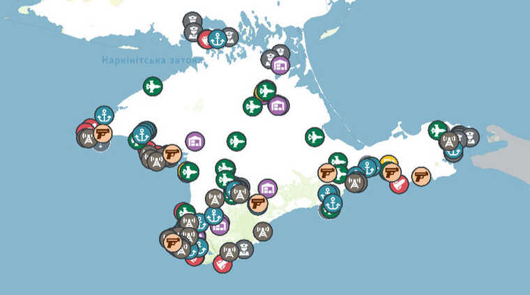 Створено інтерактивну мапу з військовими об’єктами РФ в окупованому Криму