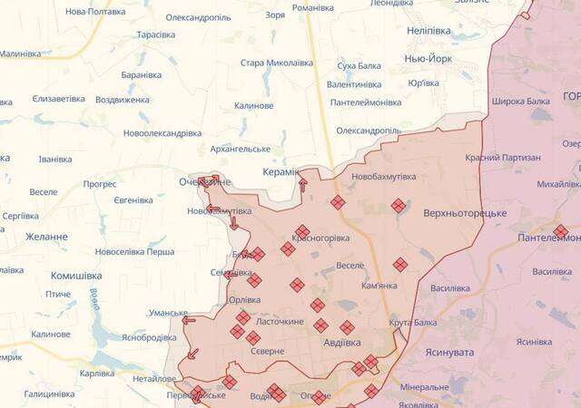 Карта военных действий запорожской области